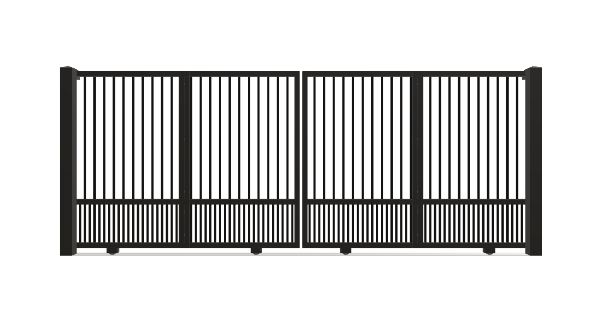 Drawing of the configured Driveway Gate, 15'4" wide × 6'0" high, with dimensions