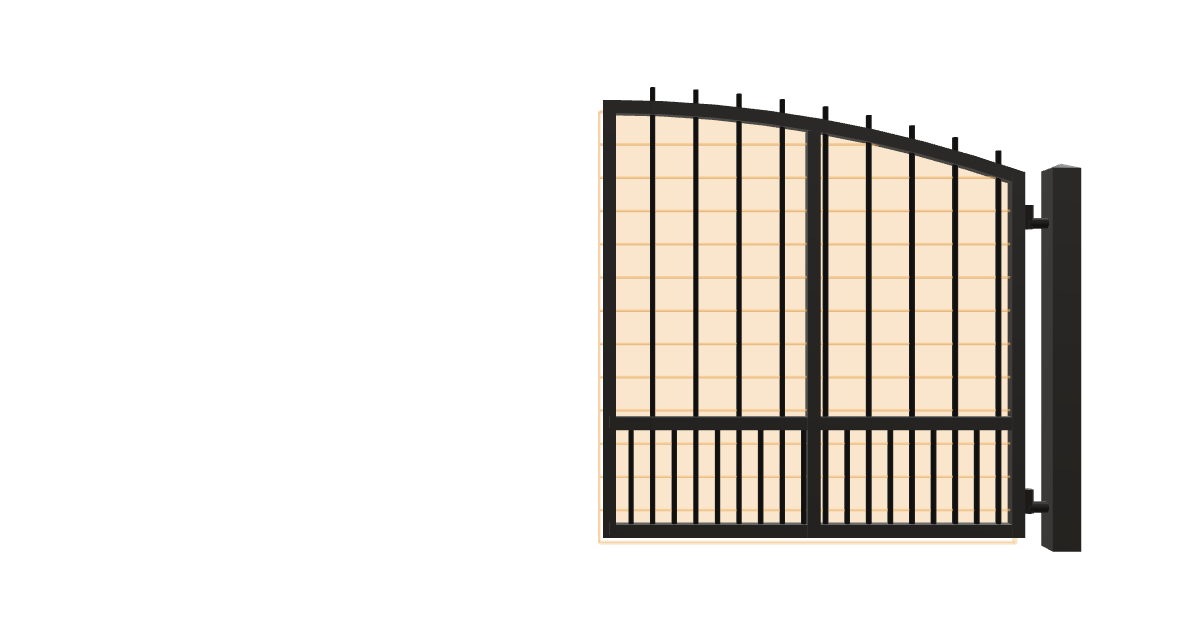 Drawing of the configured Driveway Gate, 12'6" wide × 6'0" high, with dimensions