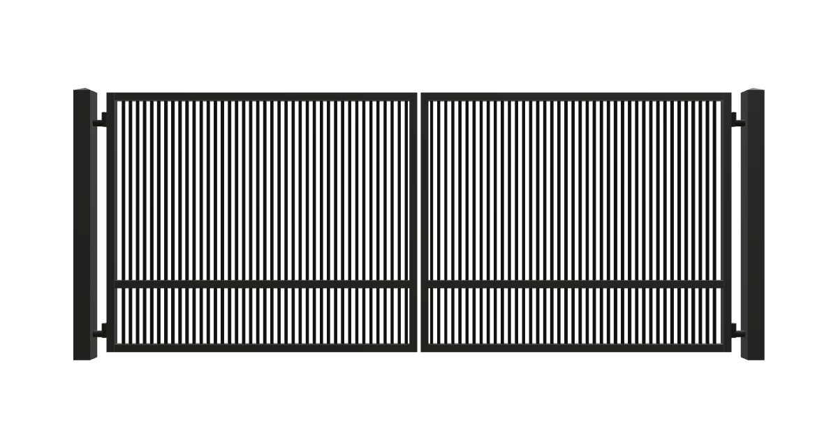 Drawing of the configured Driveway Gate, 15'4" wide × 6'0" high, with dimensions