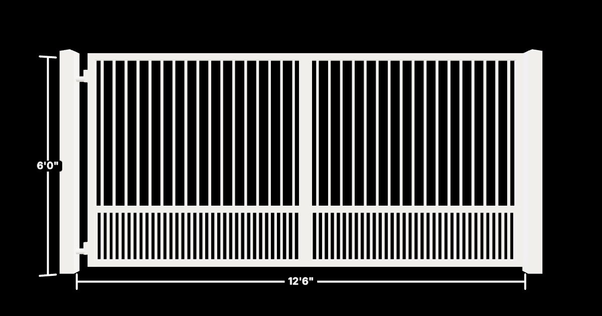 Drawing of the configured Driveway Gate, 12'6" wide × 6'0" high, with dimensions