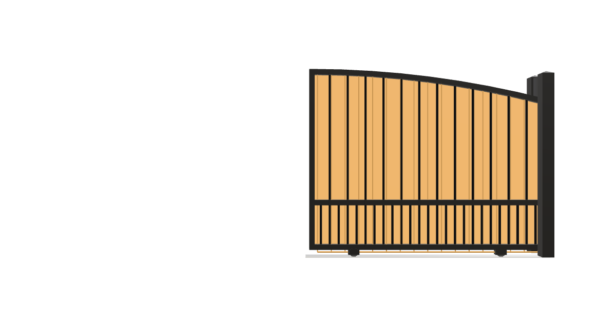 Drawing of the configured Driveway Gate, 15'4" wide × 6'0" high, with dimensions