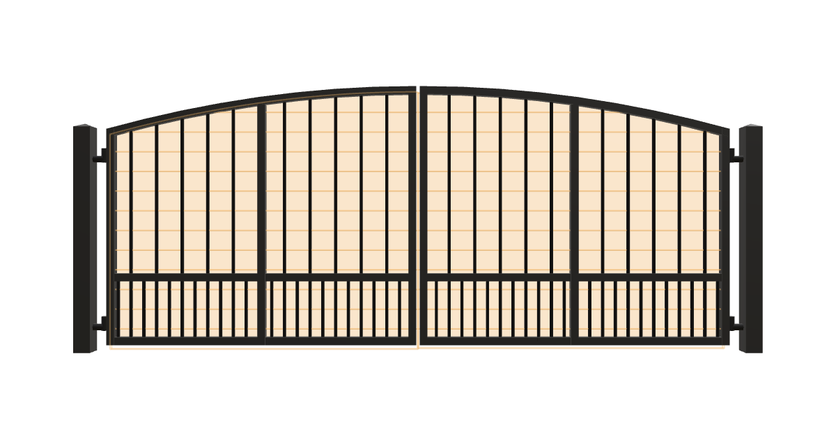 Drawing of the configured Driveway Gate, 15'4" wide × 6'0" high, with dimensions