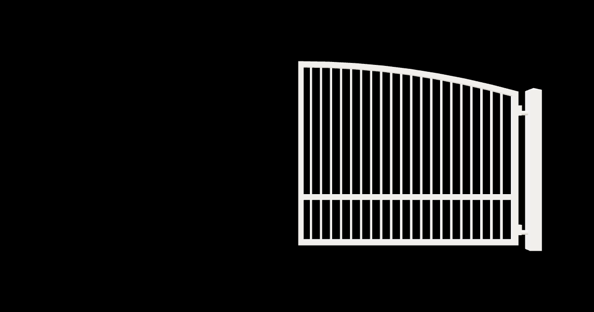 Drawing of the configured Driveway Gate, 15'4" wide × 6'0" high, with dimensions