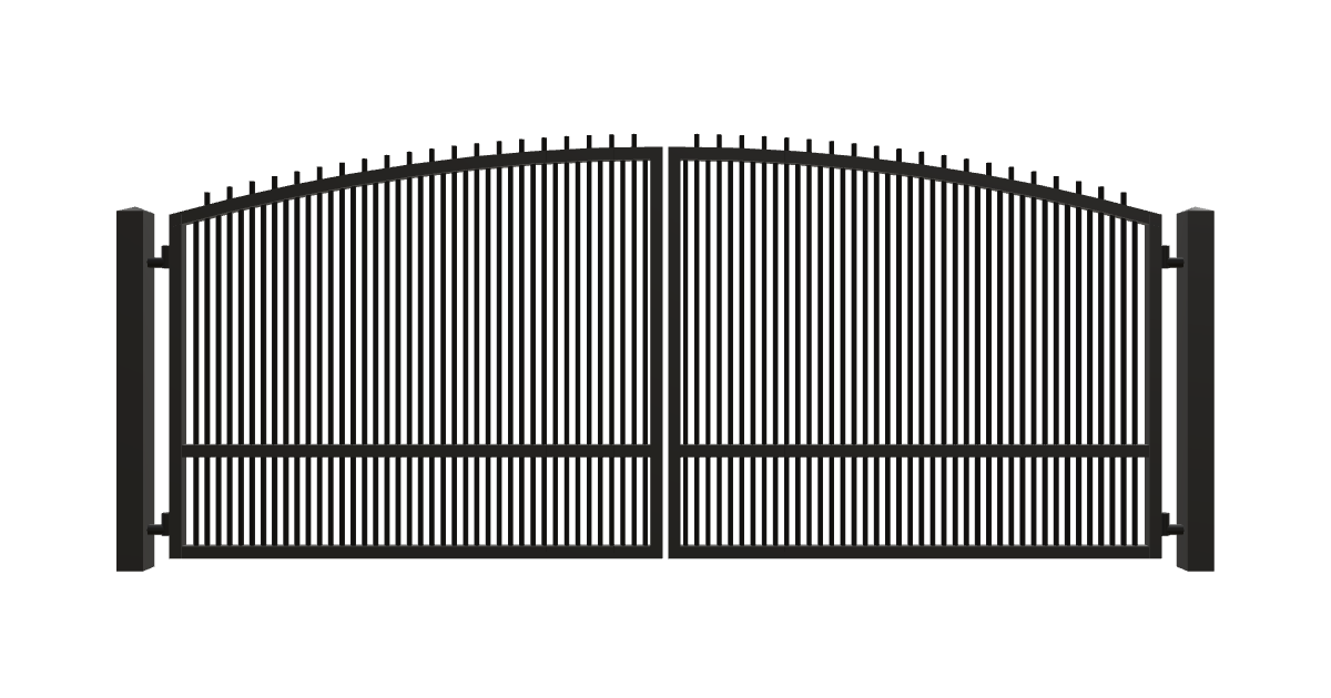 Drawing of the configured Driveway Gate, 15'4" wide × 6'0" high, with dimensions