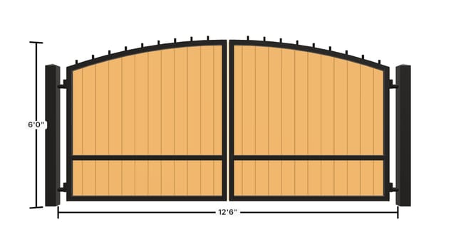 Arch + finials · Vertical ironwood