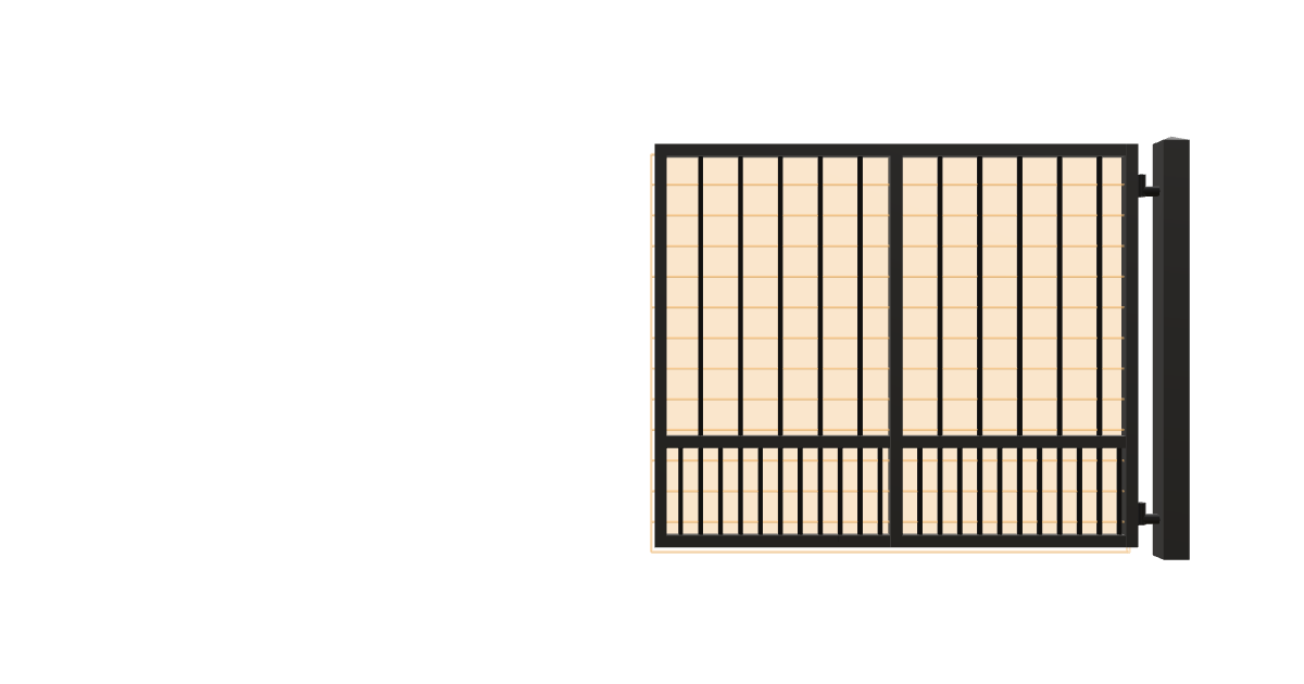 Drawing of the configured Driveway Gate, 15'4" wide × 6'0" high, with dimensions