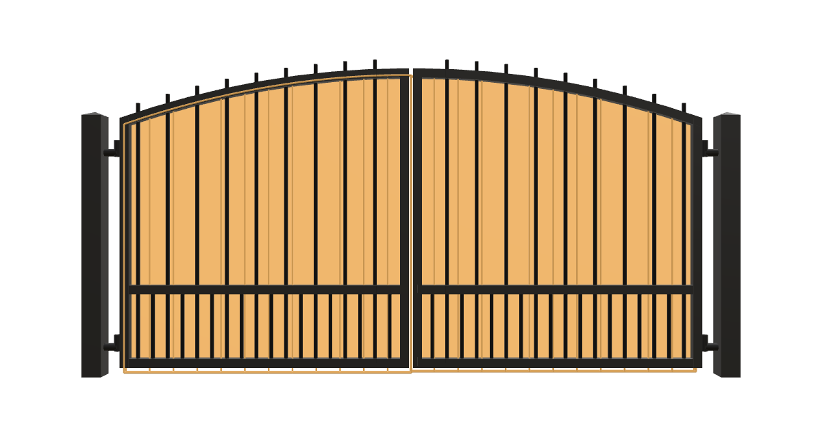 Drawing of the configured Driveway Gate, 12'6" wide × 6'0" high, with dimensions