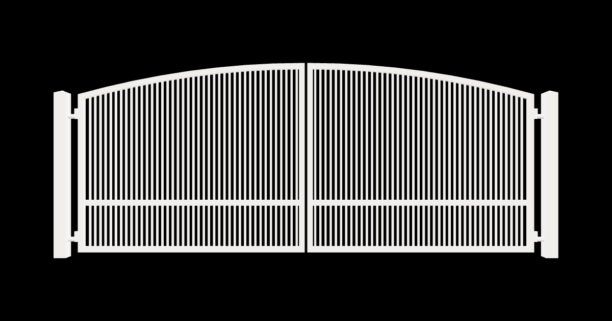 Drawing of the configured Driveway Gate, 15'4" wide × 6'0" high, with dimensions