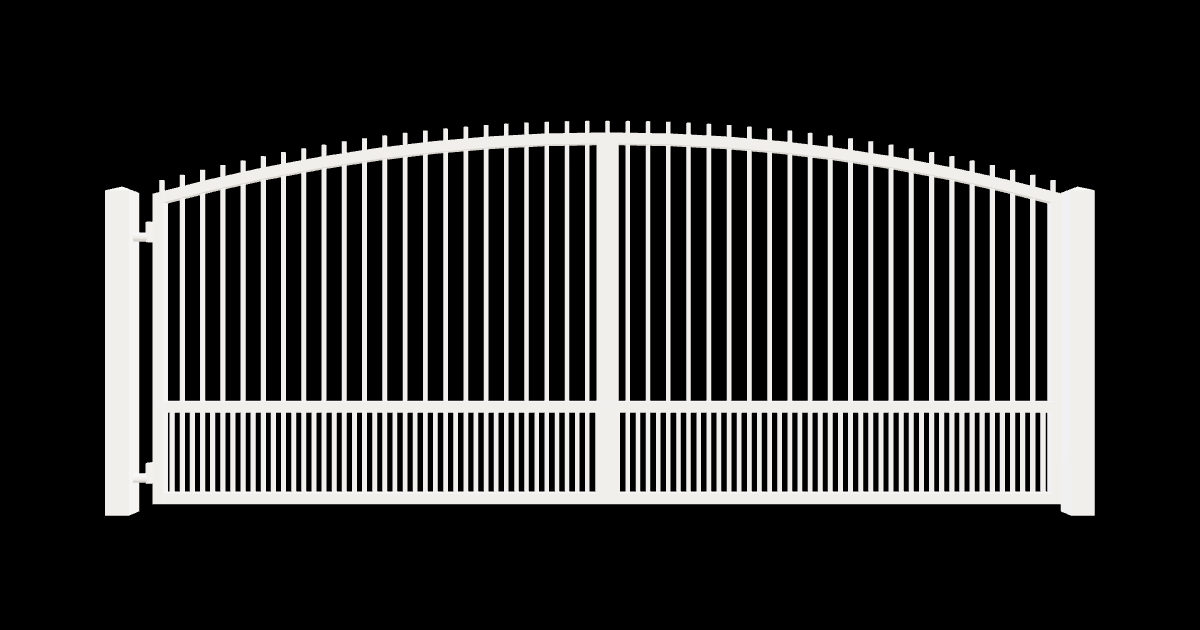 Drawing of the configured Driveway Gate, 15'4" wide × 6'0" high, with dimensions