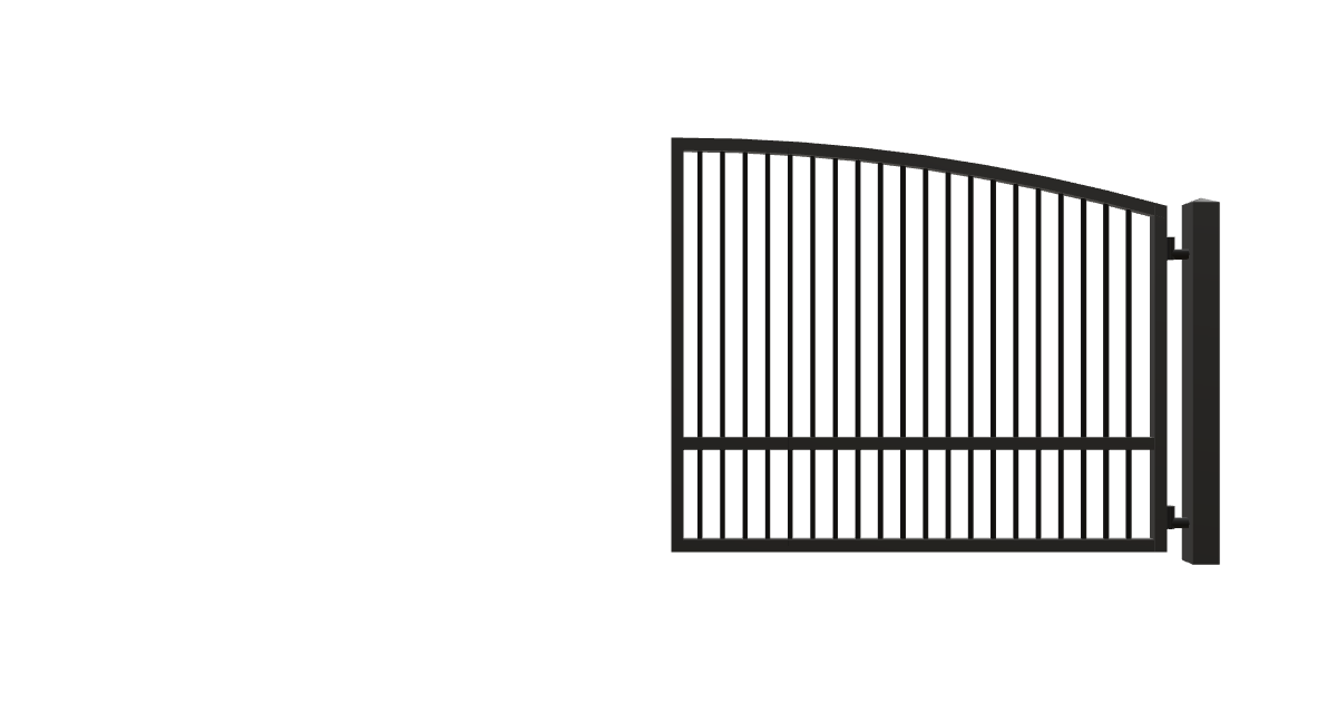 Drawing of the configured Driveway Gate, 15'4" wide × 6'0" high, with dimensions