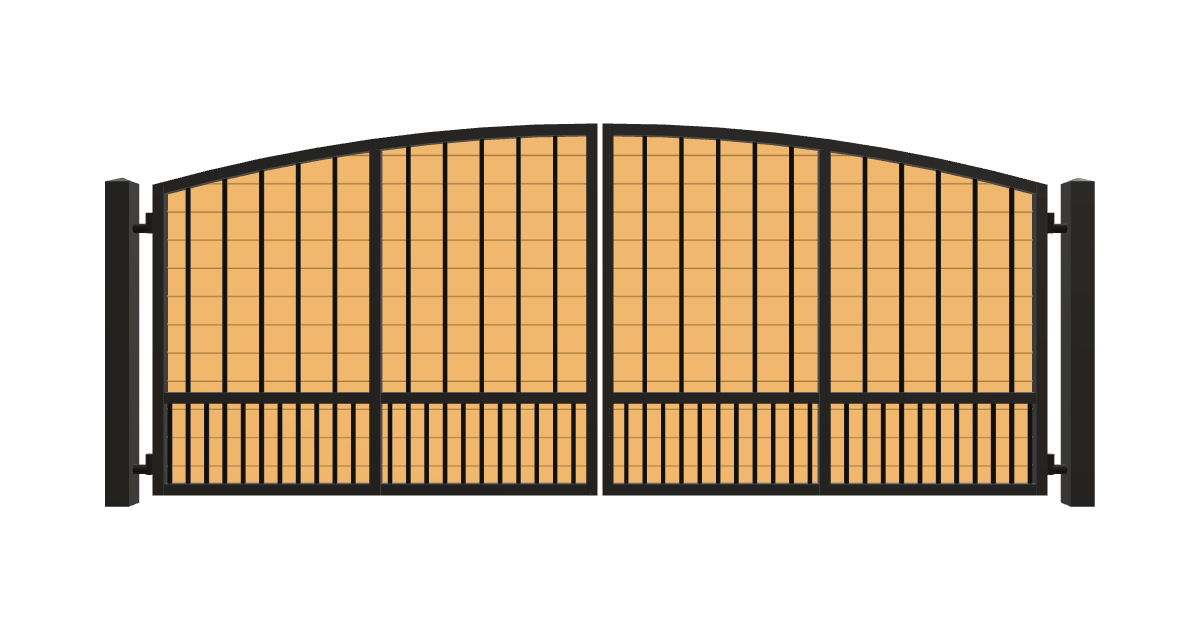 Drawing of the configured Driveway Gate, 15'4" wide × 6'0" high, with dimensions