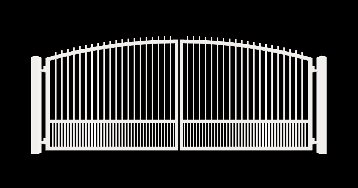 Drawing of the configured Driveway Gate, 15'4" wide × 6'0" high, with dimensions