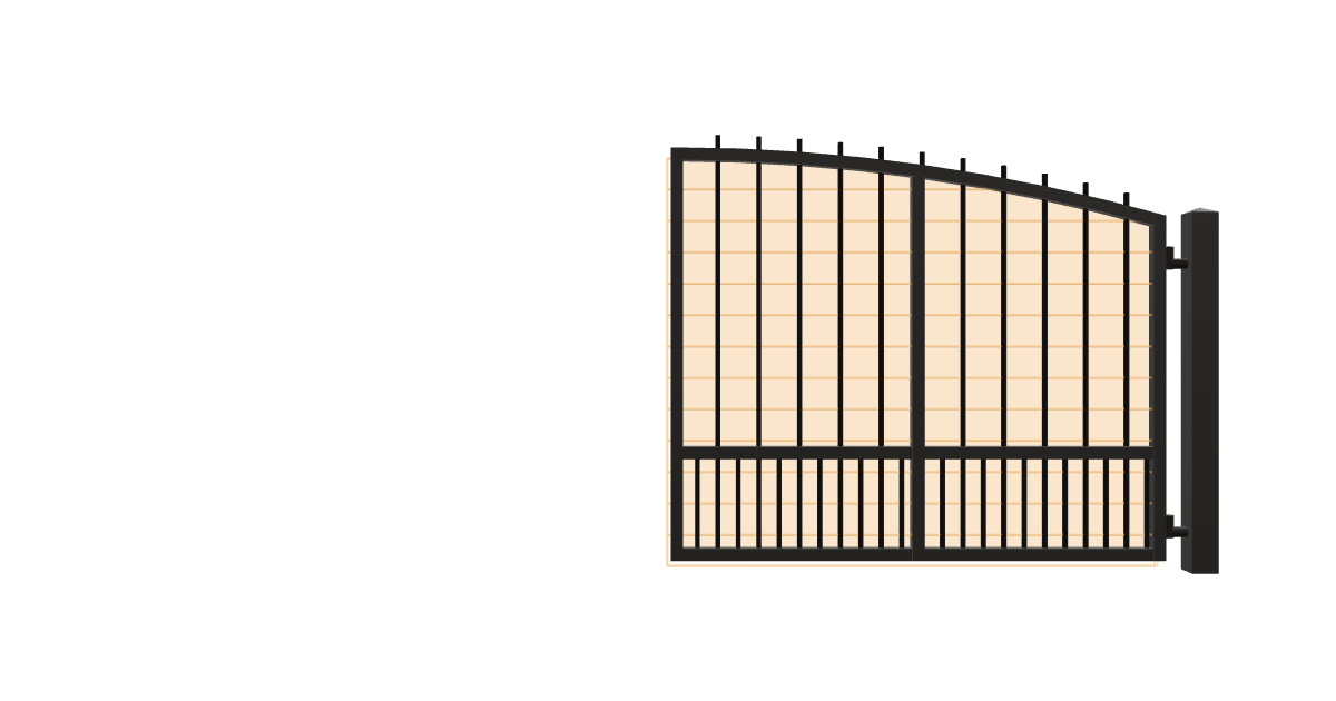 Drawing of the configured Driveway Gate, 15'4" wide × 6'0" high, with dimensions