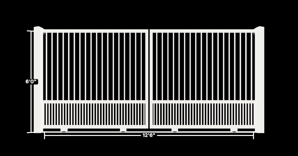 Drawing of the configured Driveway Gate, 12'6" wide × 6'0" high, with dimensions
