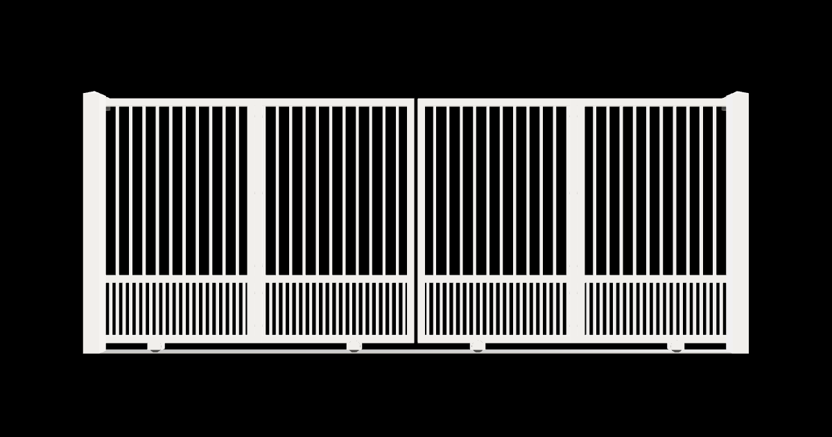 Drawing of the configured Driveway Gate, 15'4" wide × 6'0" high, with dimensions