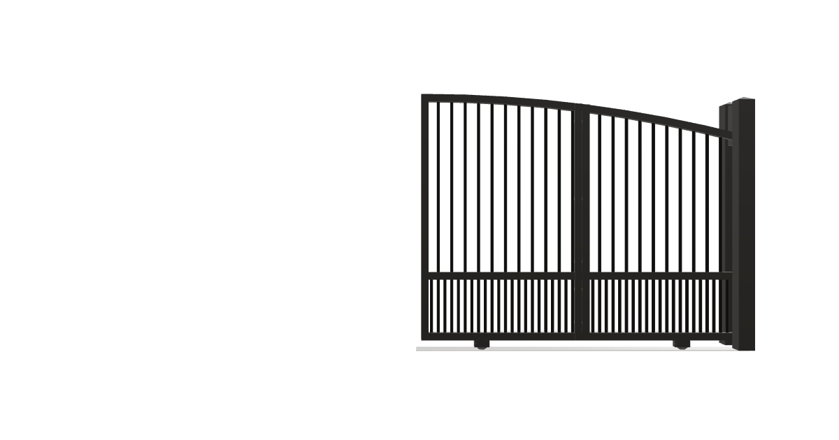Drawing of the configured Driveway Gate, 15'4" wide × 6'0" high, with dimensions