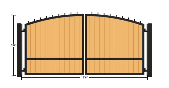 Arch + finials · Vertical ironwood