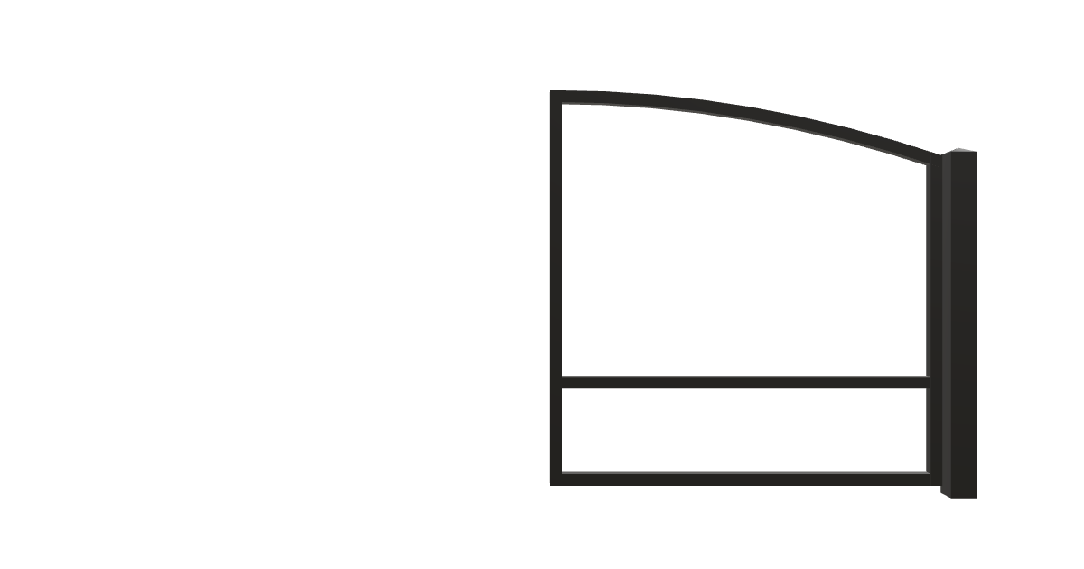 Drawing of the configured Driveway Gate, 12'6" wide × 6'0" high, with dimensions