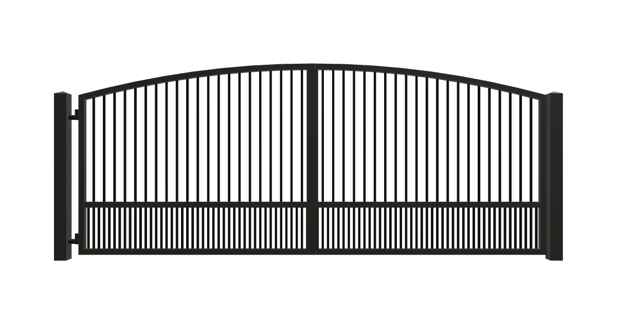 Drawing of the configured Driveway Gate, 15'4" wide × 6'0" high, with dimensions
