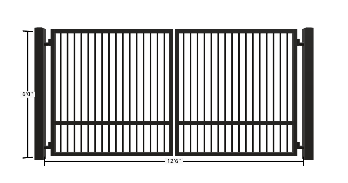 Drawing of the configured Driveway Gate, 13'6" wide × 6'0" high, with dimensions