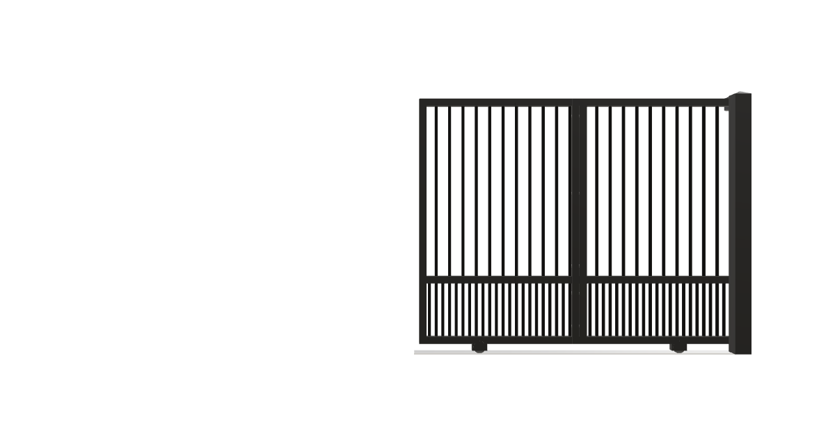 Drawing of the configured Driveway Gate, 15'4" wide × 6'0" high, with dimensions