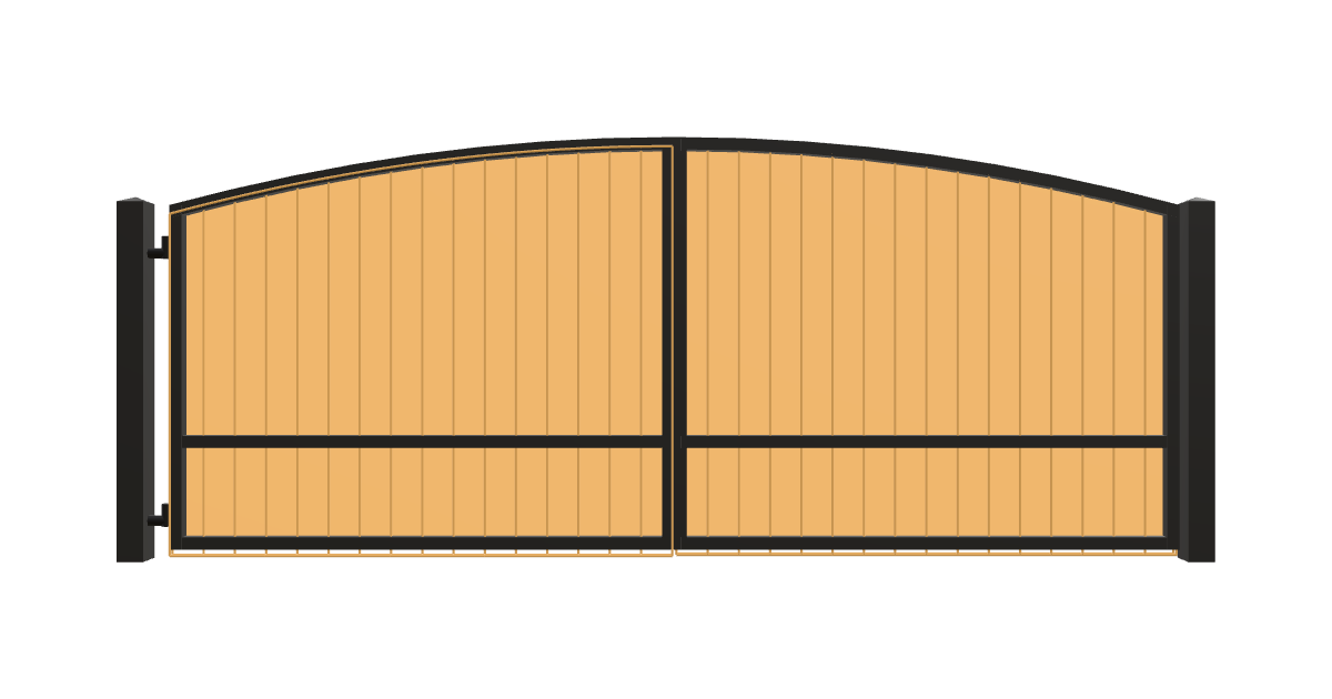 Drawing of the configured Driveway Gate, 15'4" wide × 6'0" high, with dimensions