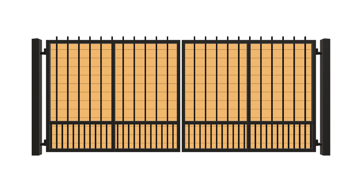 Drawing of the configured Driveway Gate, 15'4" wide × 6'0" high, with dimensions