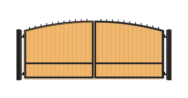 Arch + finials · Vertical ironwood