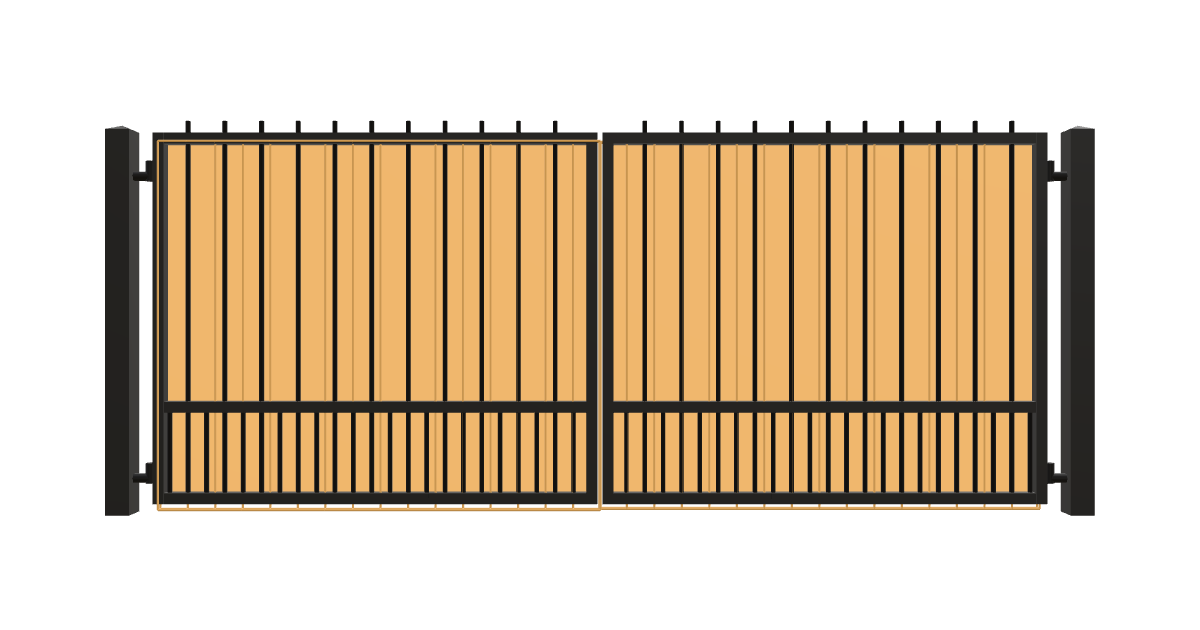 Drawing of the configured Driveway Gate, 15'4" wide × 6'0" high, with dimensions