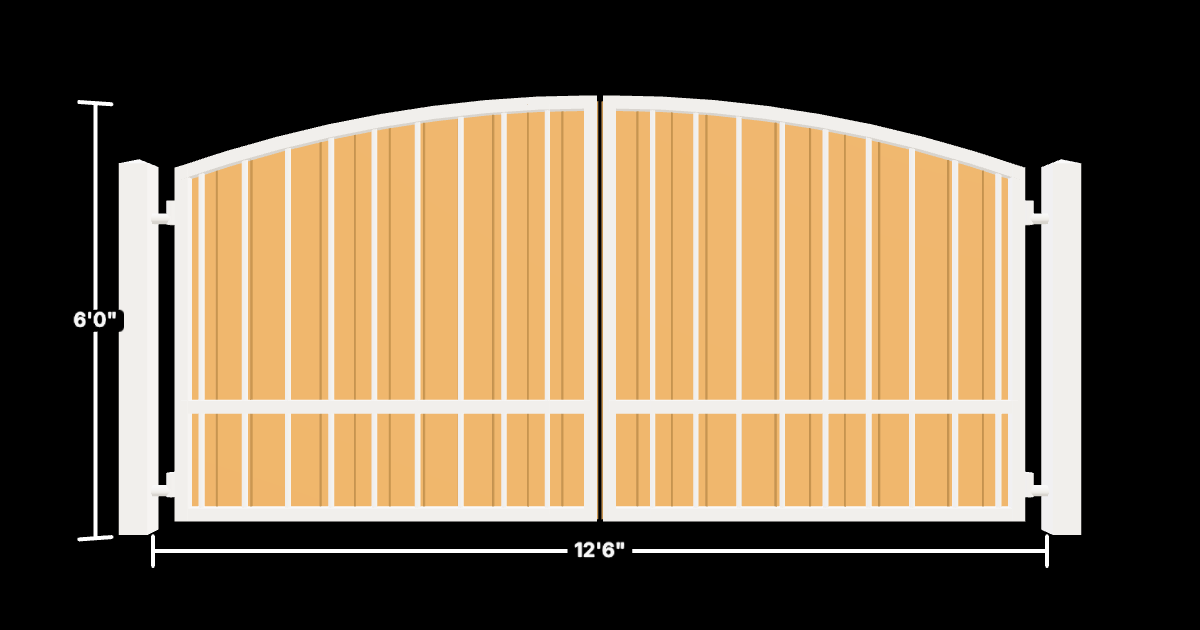 Drawing of the configured Driveway Gate, 13'6" wide × 6'0" high, with dimensions