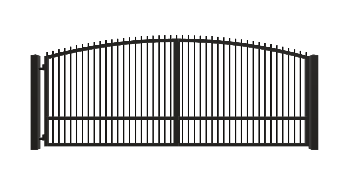 Drawing of the configured Driveway Gate, 15'4" wide × 6'0" high, with dimensions