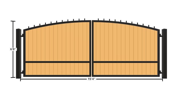 Arch + finials · Vertical ironwood
