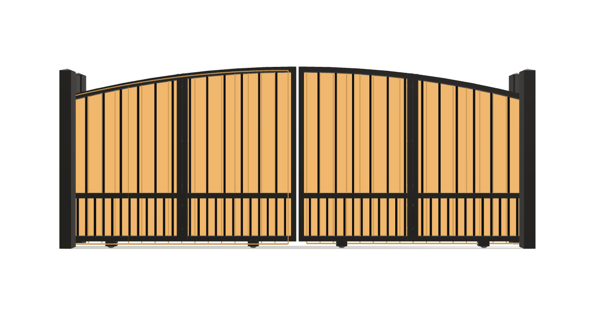 Drawing of the configured Driveway Gate, 15'4" wide × 6'0" high, with dimensions