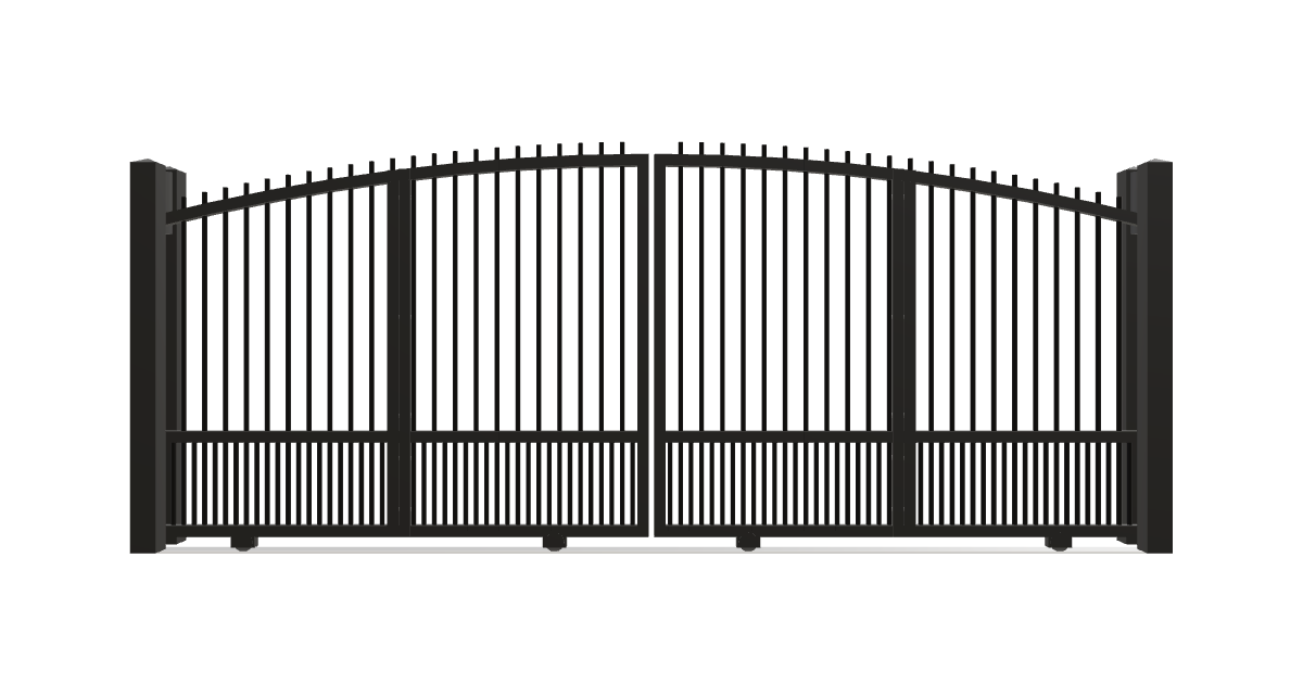 Drawing of the configured Driveway Gate, 15'4" wide × 6'0" high, with dimensions