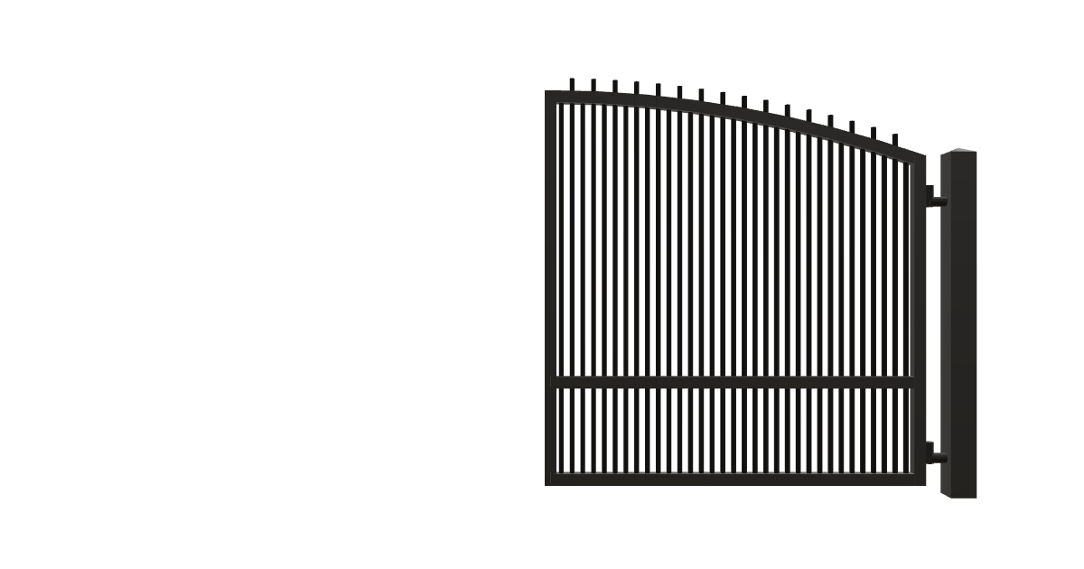 Drawing of the configured Driveway Gate, 12'6" wide × 6'0" high, with dimensions