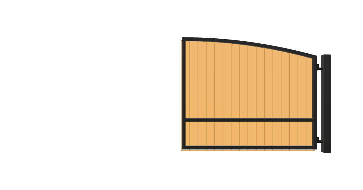 Drawing of the configured Driveway Gate, 15'4" wide × 6'0" high, with dimensions