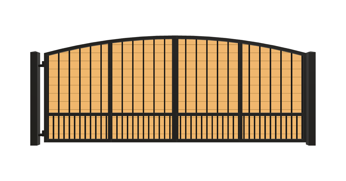 Drawing of the configured Driveway Gate, 15'4" wide × 6'0" high, with dimensions
