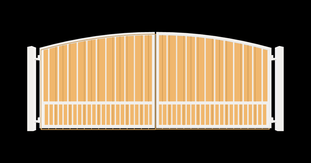 Drawing of the configured Driveway Gate, 15'4" wide × 6'0" high, with dimensions