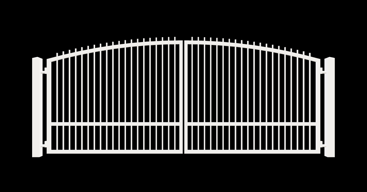 Drawing of the configured Driveway Gate, 15'4" wide × 6'0" high, with dimensions