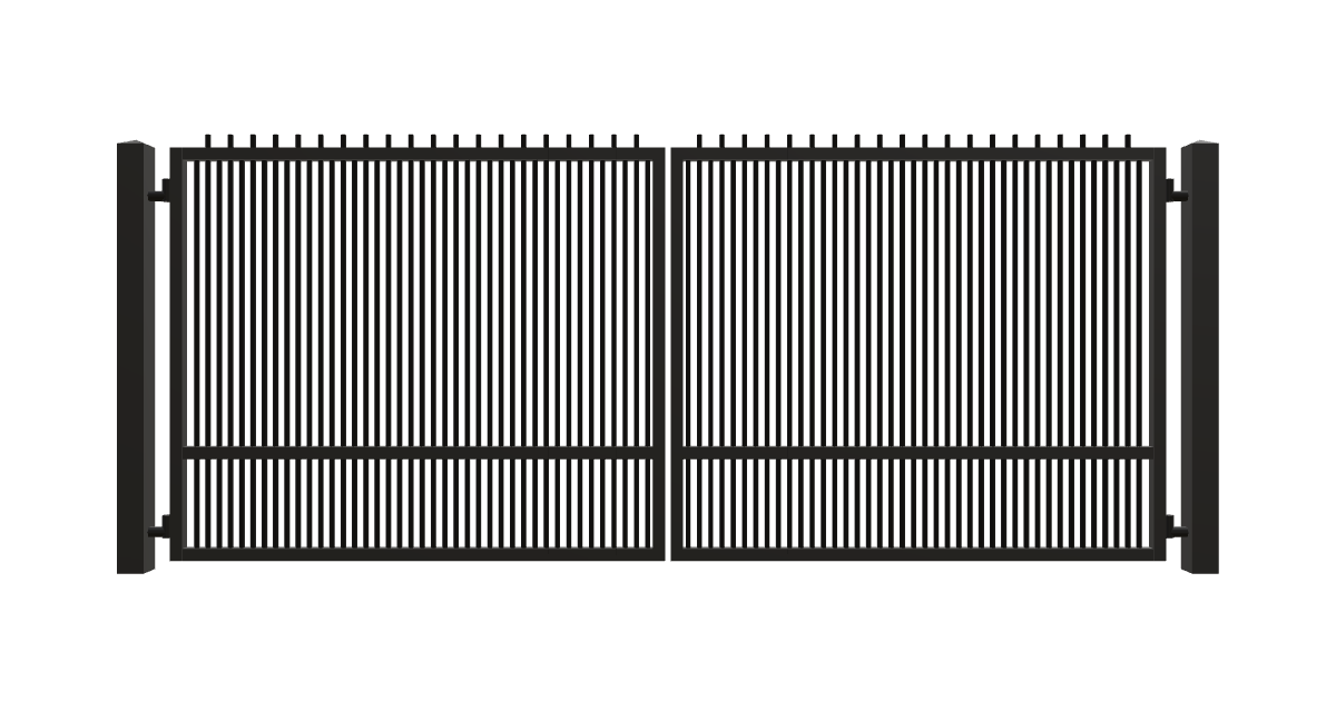 Drawing of the configured Driveway Gate, 15'4" wide × 6'0" high, with dimensions