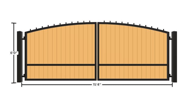 Arch + finials · Vertical ironwood