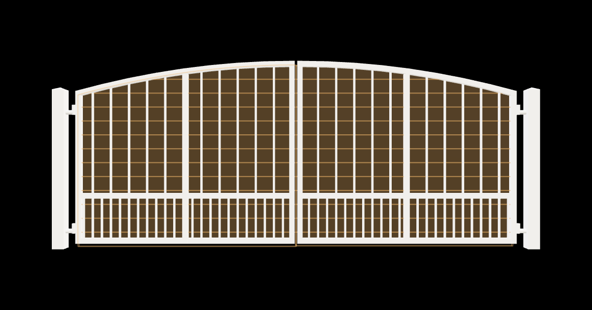 Drawing of the configured Driveway Gate, 15'4" wide × 6'0" high, with dimensions
