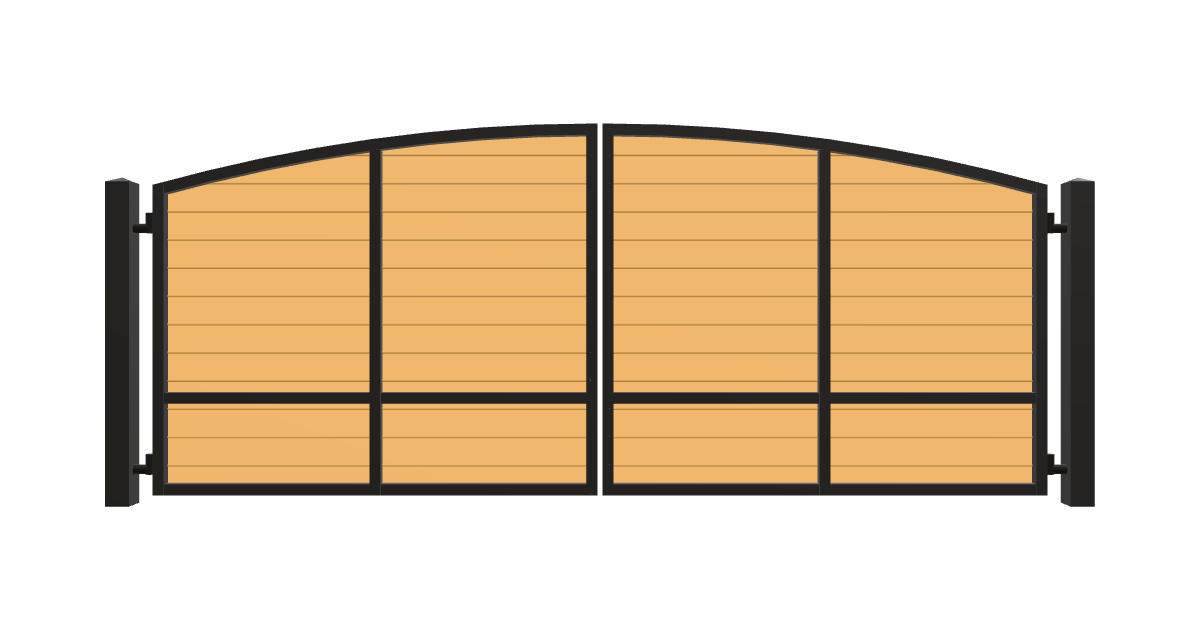 Drawing of the configured Driveway Gate, 15'4" wide × 6'0" high, with dimensions