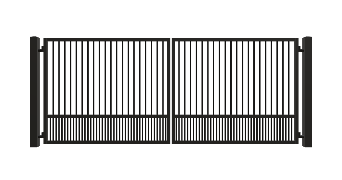 Drawing of the configured Driveway Gate, 15'4" wide × 6'0" high, with dimensions