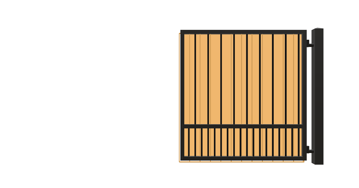 Drawing of the configured Driveway Gate, 12'6" wide × 6'0" high, with dimensions