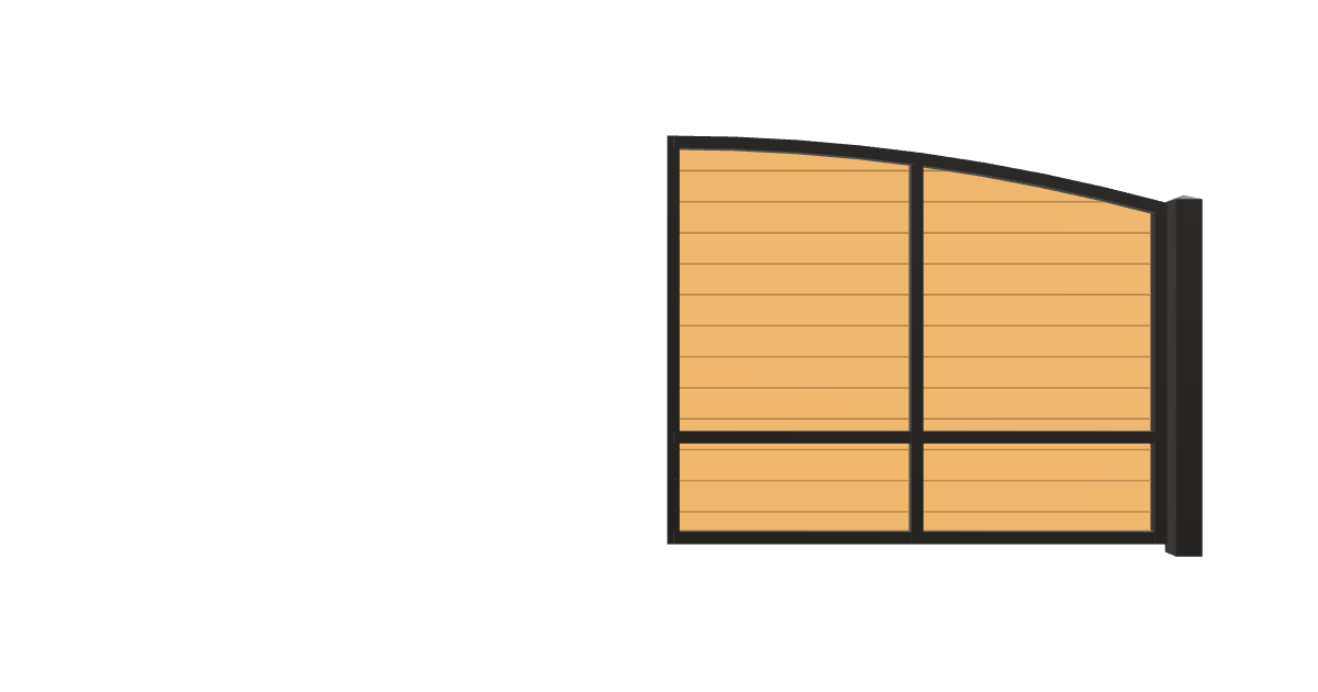 Drawing of the configured Driveway Gate, 15'4" wide × 6'0" high, with dimensions