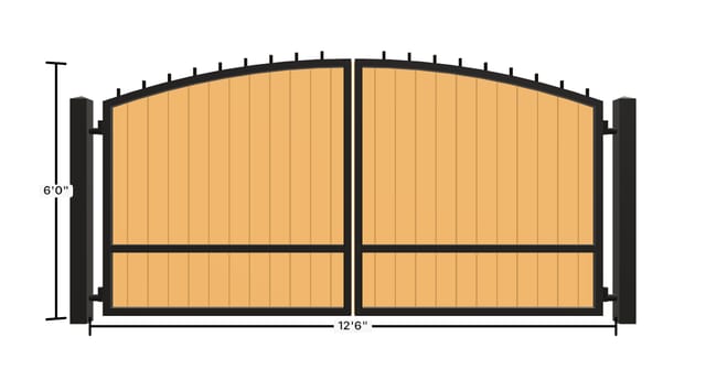 Arch + finials · Vertical ironwood