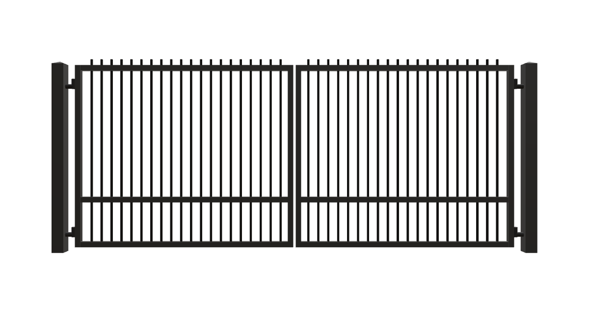 Drawing of the configured Driveway Gate, 15'4" wide × 6'0" high, with dimensions