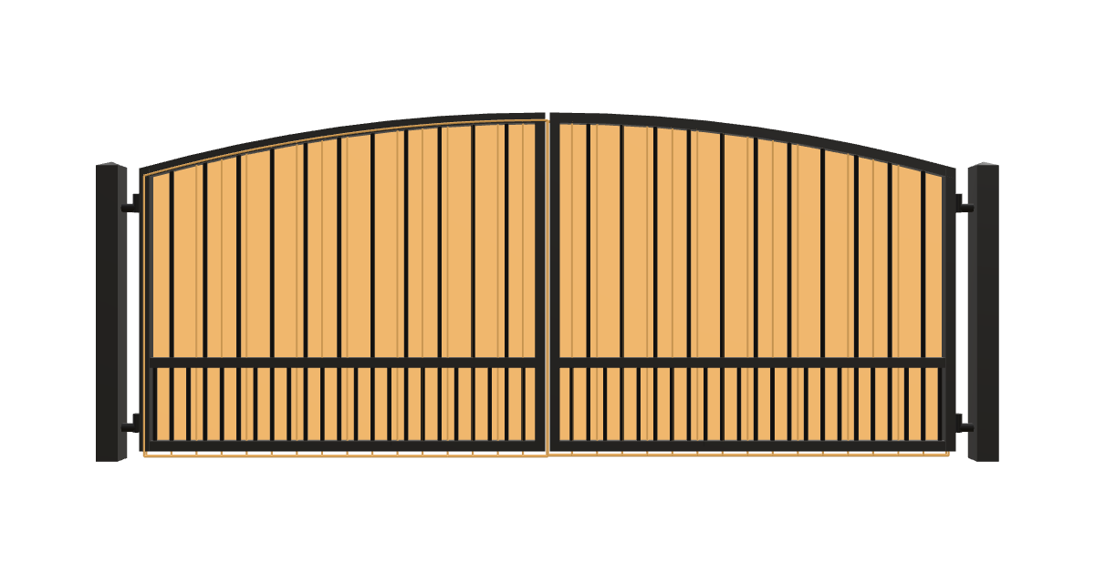 Drawing of the configured Driveway Gate, 15'4" wide × 6'0" high, with dimensions