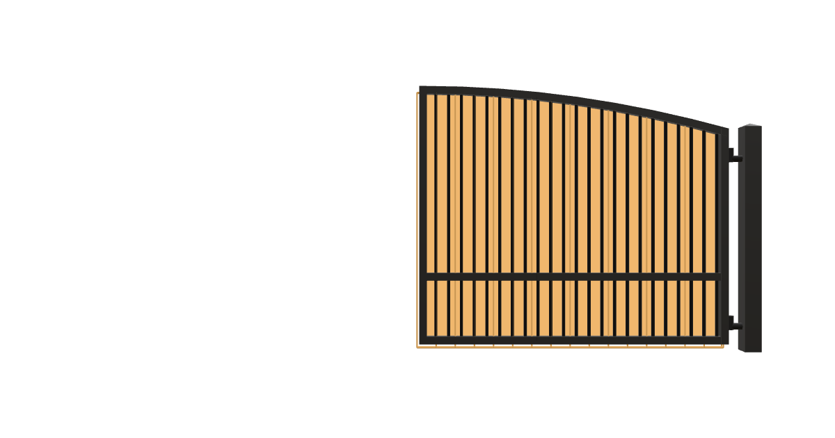 Drawing of the configured Driveway Gate, 15'4" wide × 6'0" high, with dimensions